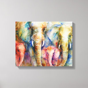 Elefantfamilienmalerei-Wandkunst auf Leinwand