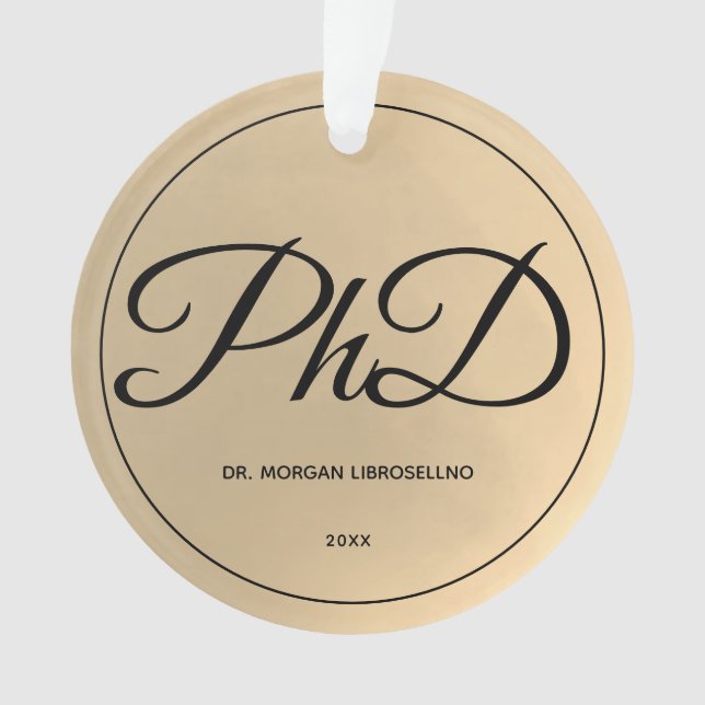 Élégamment Gold Doctorat Nom de l'année (devant)