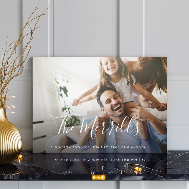 Élégamment Penné | Joyeux Carte photo du nouvel an (Créateur téléchargé)