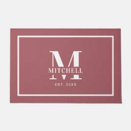 Elegan Mit Monogramm Dusty Button Custom Familienn Fußmatte