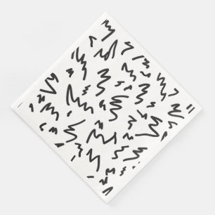 Elegan, modern in Schwarz und Weiß Serviette