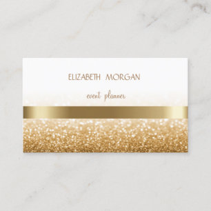 Elegan Modern Simple Glittery Bokeh ,Gold Streifen Visitenkarte