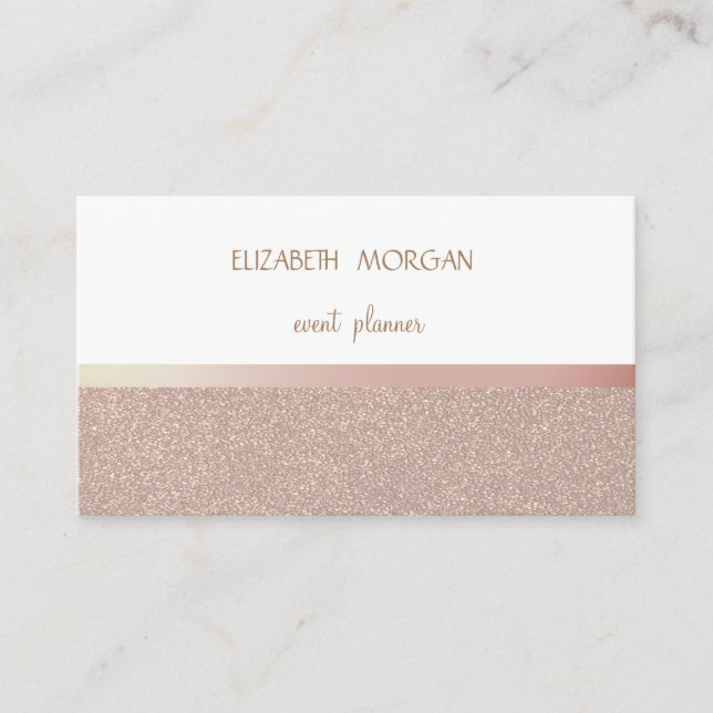 Elegan Modern Simple Glittery Bokeh Pink Streifen Visitenkarte (Vorderseite)