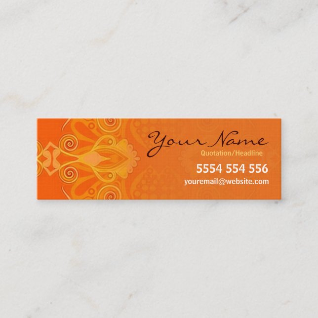 Elegan orange MiniVisitenkarte Mini Visitenkarte (Vorderseite)