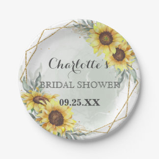 Elegan Watercolor Brautparty Pappteller