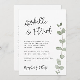 Elegan Wedding Eukalyptus Details, Einladung chic