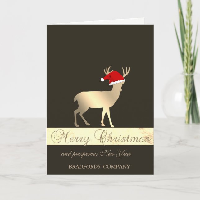 EleganBlack, Christmas Deer Weihnachtsmannmütze, C Feiertagskarte (Vorderseite)