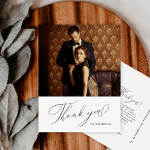 EleganBlack Vielen Dank, dass Sie Script Foto Hoch Postkarte