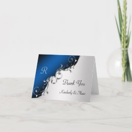EleganBlue und Silver Wirbel Vielen Dank an Ihre K Dankeskarte