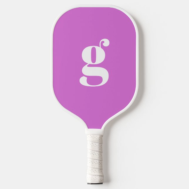 EleganBold Mit Monogramm Initial Orchid Lila Pickleball Schläger (Vorderseite)