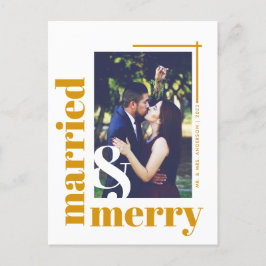 EleganBold Verheiratet und Merry Foto Weihnachten Postkarte