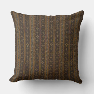 Eleganbraun-schwarz gestreiftes Batik-Kissen Kissen