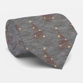 Eleganbraun und grüne Weihnachtsbaumen Steel Gray Krawatte