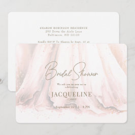 Elegance Blush Wedding Dress Brautparty Einladung