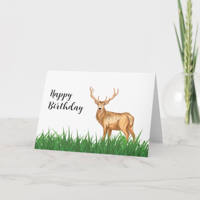 Elegance Buck Deer Carte d'anniversaire personnali (Devant)