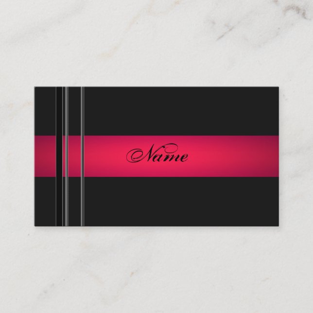 Élégance chic en Carte de visite noir et rose chau (Devant)