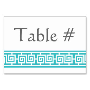 Élégance chinoise dans la carte de table Turquoise