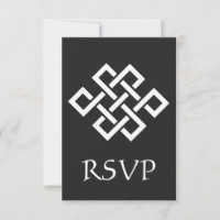 Élégance chinoise en noir carte RSVP