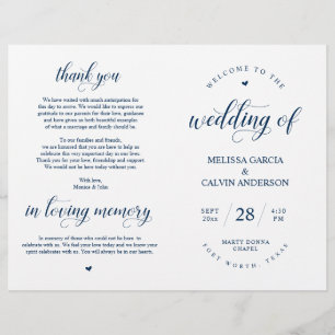 Elegance Classy Wedding Zeremony Foldable Programm