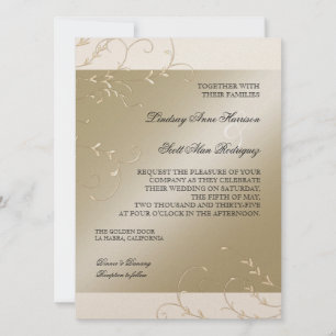 Elégance Cravate Noire, Cartes de Mariage Crème Ch