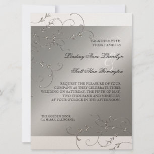 Elégance Cravate Noire, Invitations Mariage Argent