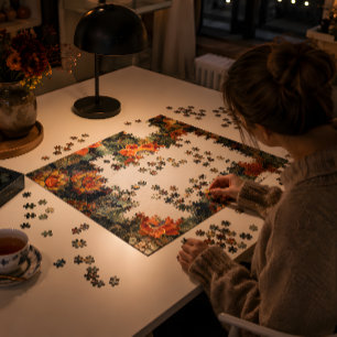 Élégance de la floraison vintage Puzzle
