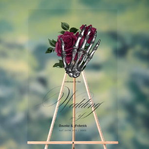 Élégance de mariage gothique floral burgundy fanta