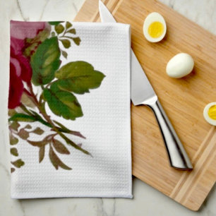Élégance de Rose Chou Vintage Serviettes de Cuisin