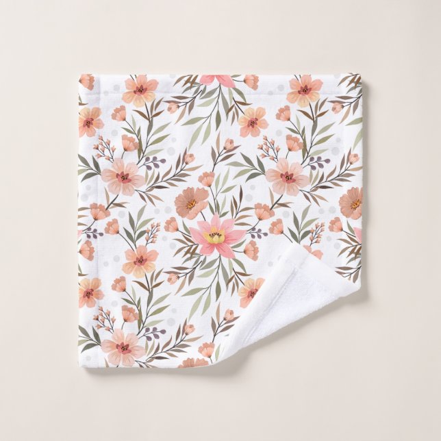 Élégance Embrace : Fleurs Boho Rose (Gant de toilette)