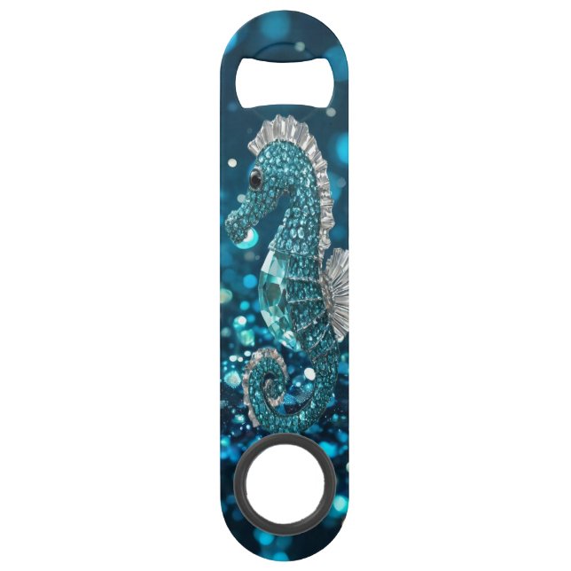 Élégance en mouvement : Aqua Seahorse sur Aqua Bok (Devant)