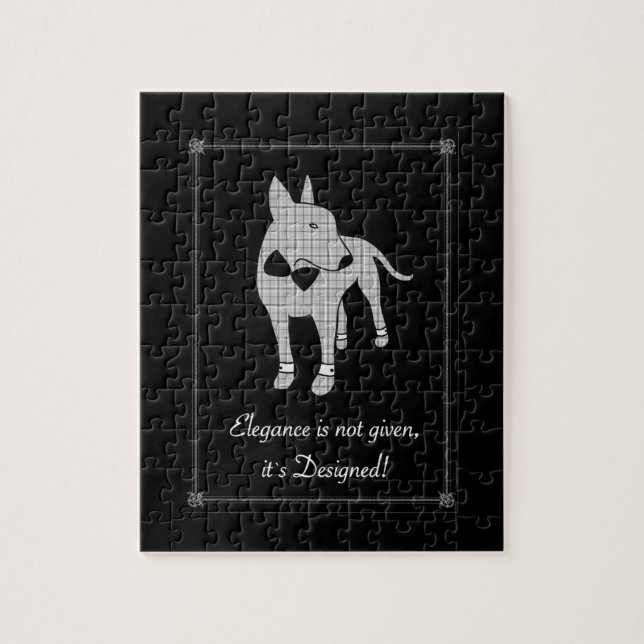 Elegance English Bull Terrier Black Krawatte Art (Vertikal)