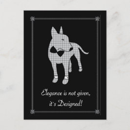 Elegance English Bull Terrier Black Krawatte Art Postkarte