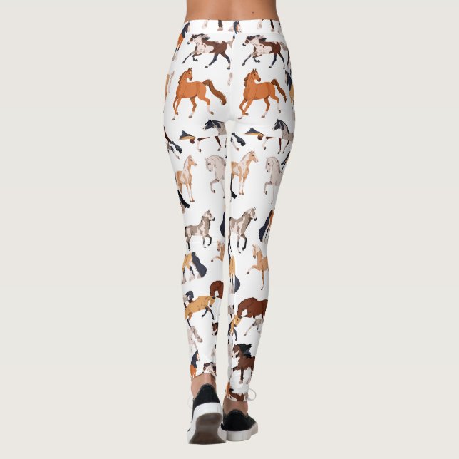 Élégance équestre Tout-En-Dessus Imprimé Leggings (Dos)