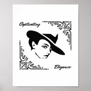 Elegance faszinieren Schöne moderne Frau Poster