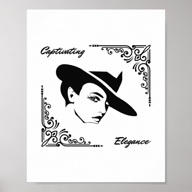Elegance faszinieren Schöne moderne Frau Poster (Vorne)