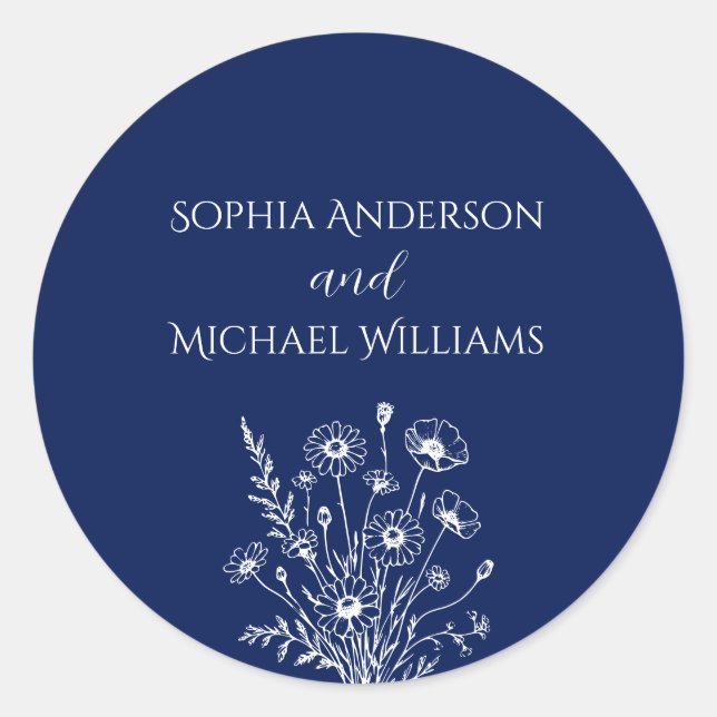 Élégance fleur sauvage - Stickers Mariage (Devant)