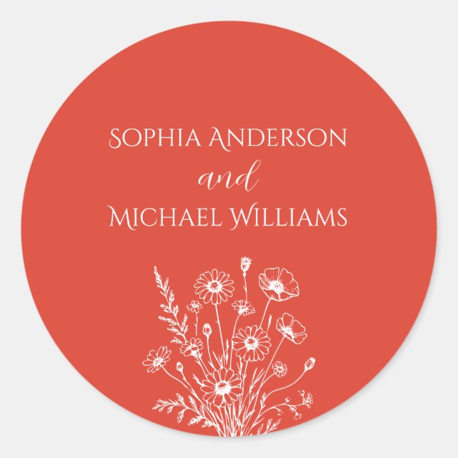 Élégance fleur sauvage - Stickers Mariage (Devant)