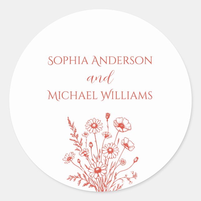 Élégance fleur sauvage - Stickers Mariage (Devant)