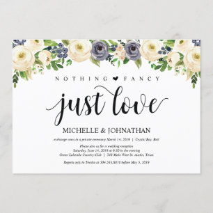 Elégance florale Elopement Réception Invitations