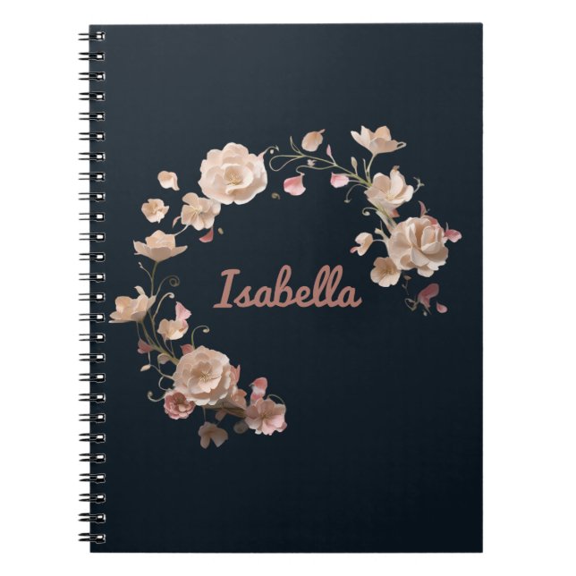 Elégance florale personnalisée Carnet spiral (Devant)