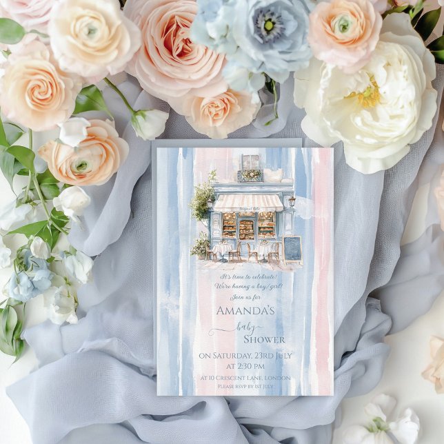Elegance French Cafe Baby Shower Einladung (Von Creator hochgeladen)