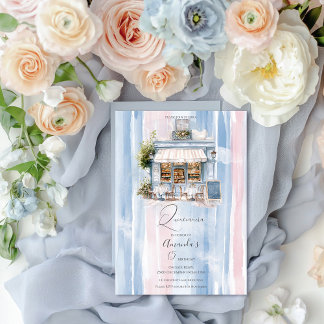 Elegance French Cafe Birthday Einladung