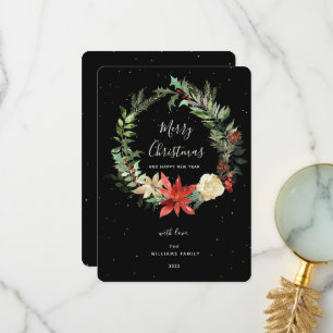 Elegance Frohe Weihnachtsfeier Black Golden Card Dankeskarte