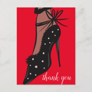 Elegance Heel Beauty Fashionista Blogger Red Postkarte