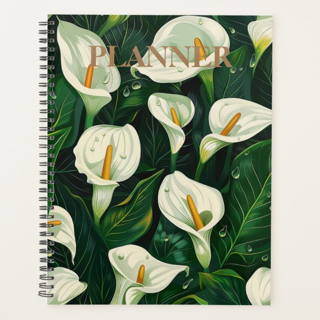 Elegance in Bloom: Calla Lily Designed Planner Planer (Vorderseite)