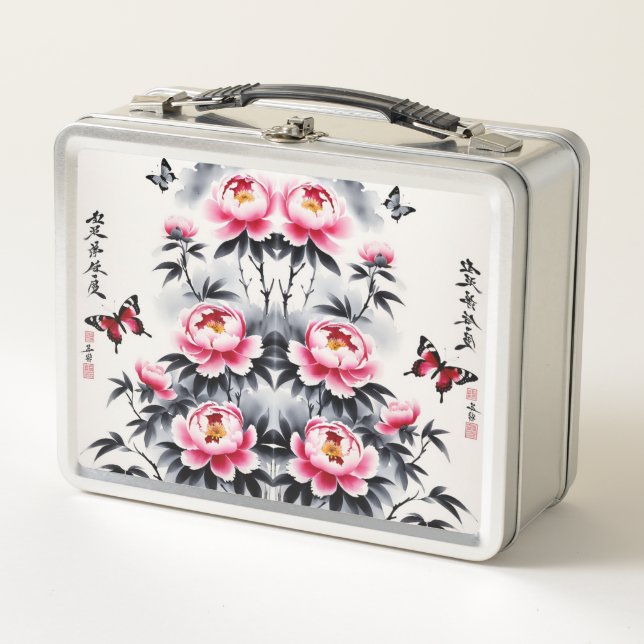  Elegance in Bloom: Floral and Landscape Harmony Metall Brotdose (Vorderseite)