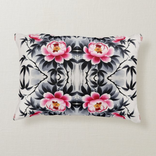 Elegance in Bloom: Floral Harmony printed Dekokissen (Rückseite)