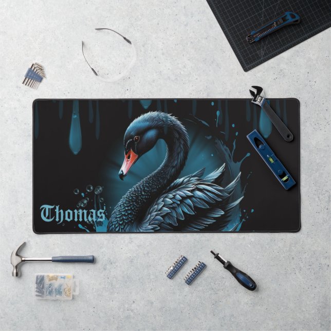 Elegance in motion, the black swan,  schreibtischunterlage (Arbeitsplatz)