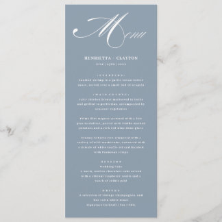 Elegance intemporelle Dusty Blue Mariage Menu