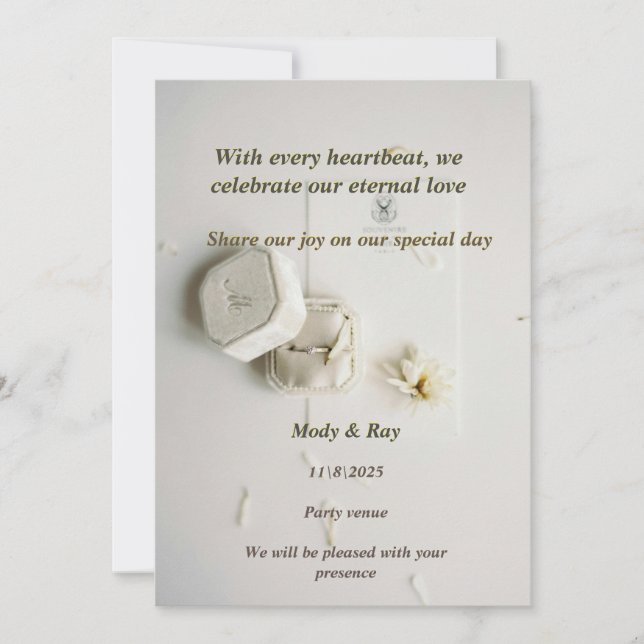 "Élégance intemporelle : Faire-part de mariage cla (Devant)